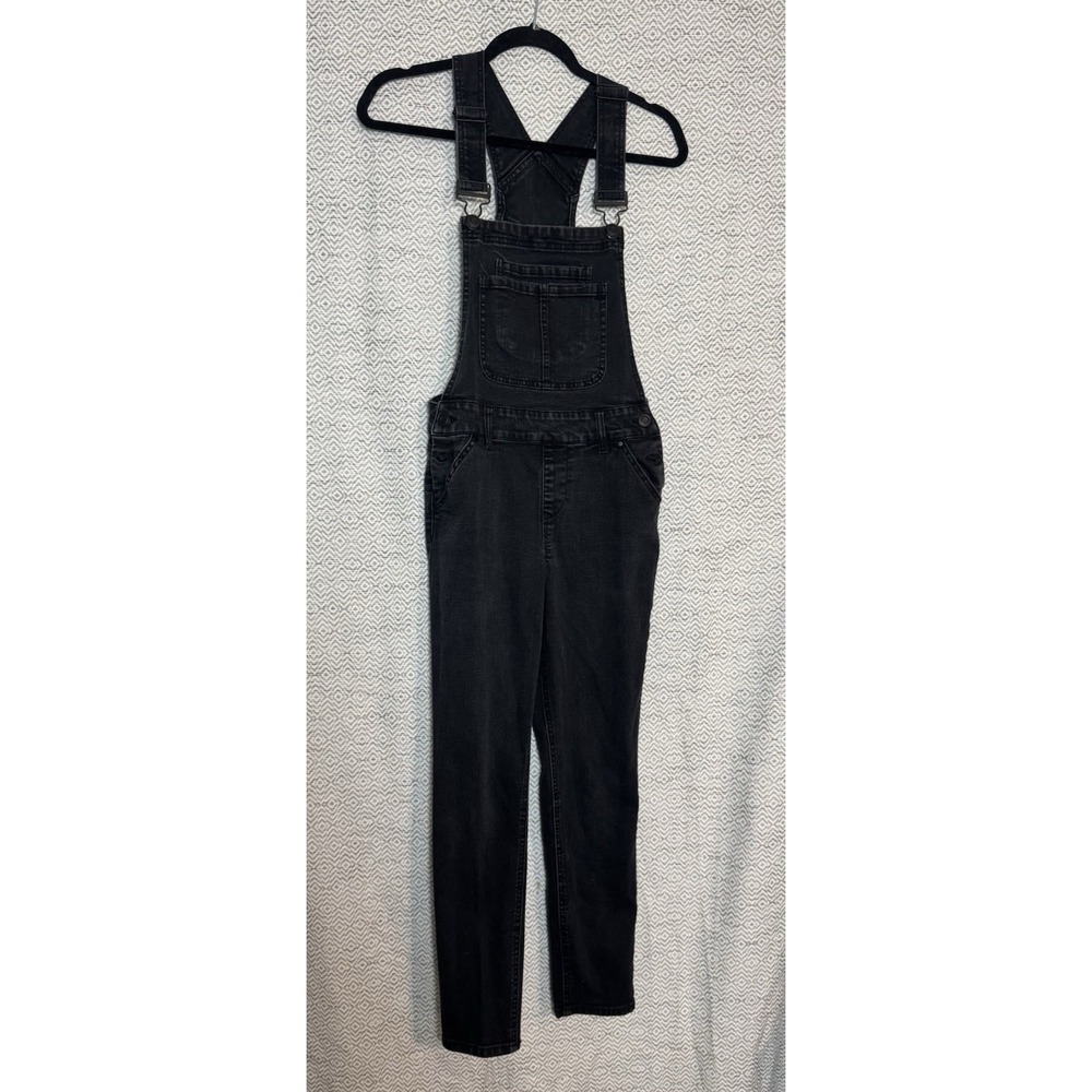 Refuge Black Pant Overalls Faded Look Size 8